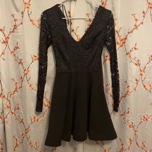 Black long sleeve sequin dress